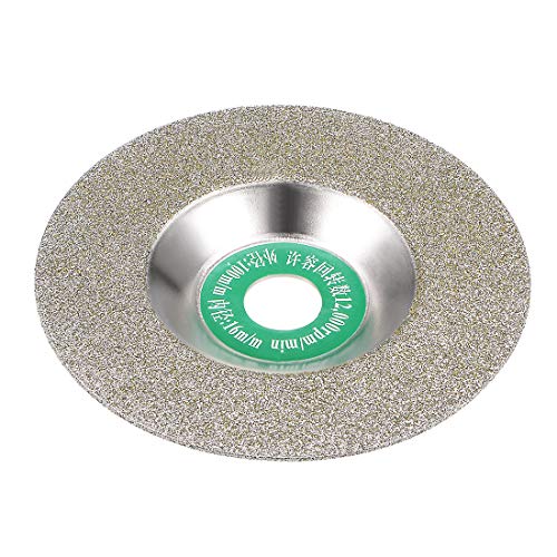 Uxcell 4-инчен дијамантски тркала за сечење чаша за мелење диск за камена керамика стакло 60 решетки сребрен тон