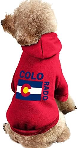 Државно знаме на Колорадо, кучиња, аспирани со дуксери со качулка, облека за миленичиња, облека од облека со капа