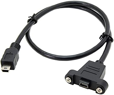 NFHK Панел Монтирање Тип Мини USB 5Pin Машки До Женски Продолжување Адаптер Кабел со Завртки 50cm