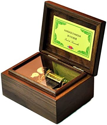 Binkegg Play [Edelweiss] 30 Забелешка од орев од висока класа дрвена ветер музичка кутија со движење на музичка кутија Санкио