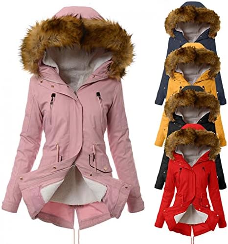 Womenените Зимски парки палта, плус големина јакни со задебелување на качулка, палто на ветровито, топла зима надолу надворешна