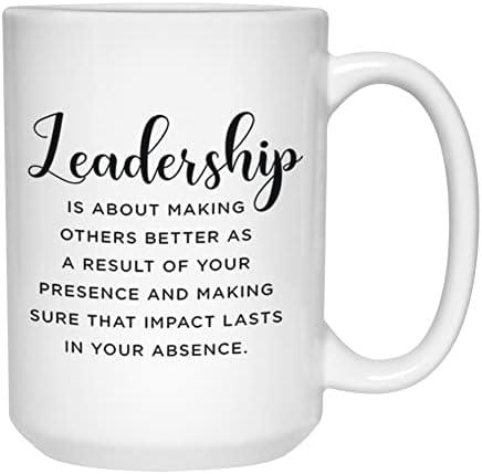 Меурчиња со меурчиња инспиративни кафе кригла 15 мл, лидерството е за правење на другите подобра мотивациска благодарност идеја за подароци за лидер, бело