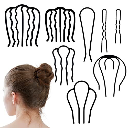 6 компјутери странични чешли чешли за коса иглички вилушки клипови француски алатка за коса за жени за жени девојки гроздобер додатоци за фризура