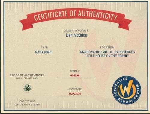 Дан МекБрајд Мала куќа на прерии потпиша 8х10 Волшебник за фотографии во светот 3 - Автограмирани НБА фотографии