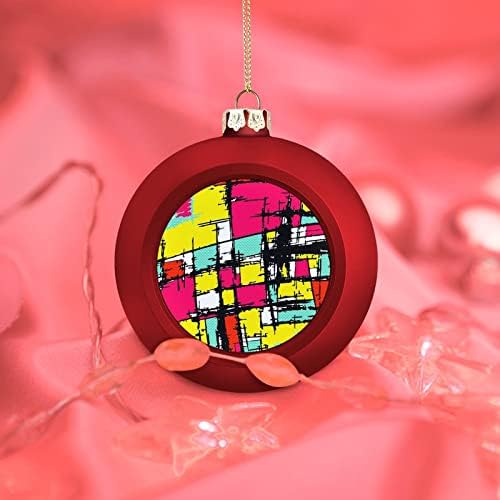 Уметничка боја графити Божиќни топка разнишани висечки украси за украси за забави на Божиќно дрво 4 парчиња 4 парчиња