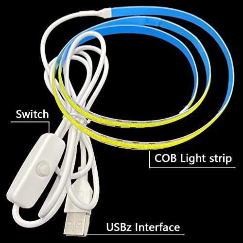 USB Светлосна Лента СО Прекинувач 5V LED Нагласи Лента За КОЧАН Светлина Водоотпорна 6,56 стапки 600 leds неутрална Светлина 4000K