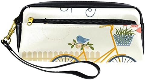 Патување Шминка Торба, Козметичка Торба Сочинуваат Организатор Случај, За Жени Чанта За Тоалети Додатоци Четки, Здраво Пролет Цртан Филм Велосипед Цвет