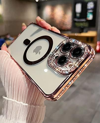 Компатибилен Со Magsafe iPhone 14 Pro Max Случај За Жени, Lming Магнетно Безжично Полнење Капак Со Заштита На Објективот На Фотоапаратот