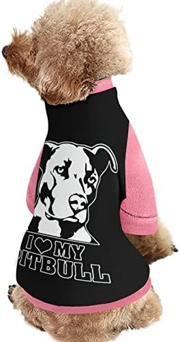 Смешно, јас ме сакам питбул печатено милениче за миленичиња со џемпери за пука пулвер за кучиња мачка со дизајн