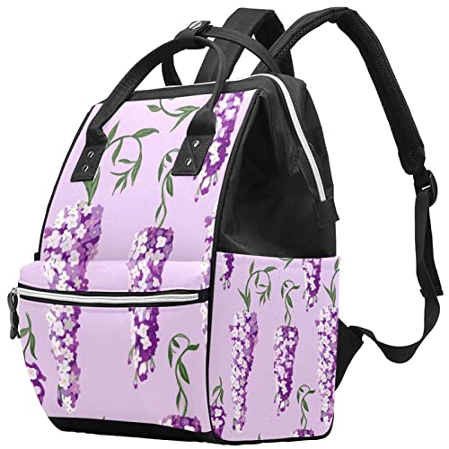 Виолетова Цветна Пелена Торбички За Торби За Мумии Ранец Со Голем Капацитет Торба За Пелени За Нега На Бебиња