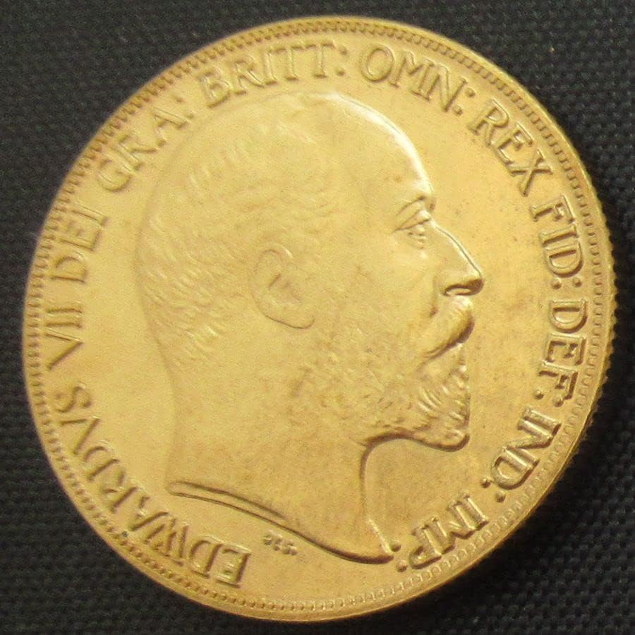 Британски Фунти 5 1902 Странска Реплика Позлатена Комеморативна Монета