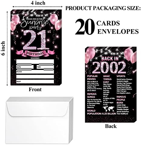 21 -та картичка за покана за роденденска забава - Роуз злато поканува со печатење на постери во 2002 година на задниот двострано покани