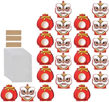 Торба Кинеска нова година боксот за бонбони: 1 сет танцов лав пролетен фестивал торбички со торбички за извртување на торбички за нови години