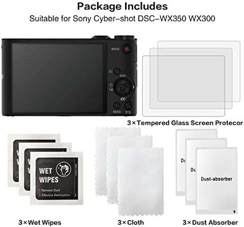 Rieibi Заштитник На Екранот За Sony Cyber-shot DSC-WX350 DSC-WX300 Дигитална Камера, 0,33 mm 9h Цврстина Калено Стакло Филм За Sony WX350