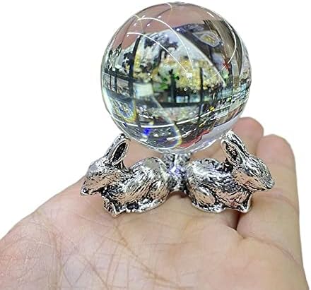 Зајак приказ на топката држач за база на држачот за бази, статуа Сфера база Кристална топка Податоци држач за украси за домашни украси занаетчиски подарок
