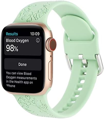 Симпатична цртана форма, врежана силиконска лента за ленти Полка точка, симпатична срца нараквица на зглобот, компатибилен со Apple Watch Series