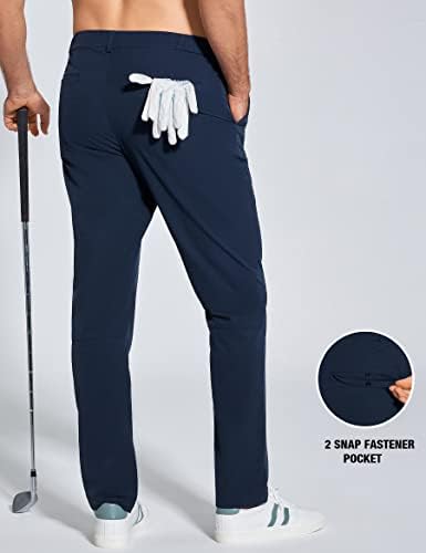 Зитански машки лесни панталони за голф водоотпорни пешачење за дишење, обични тенок вклопуваат на отворено панталони со 5 џебови