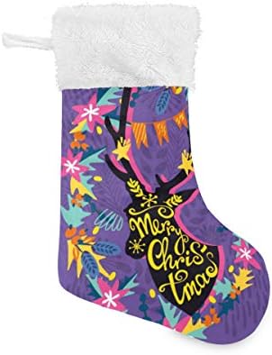Пимилагу XMA Божиќни Елк Божиќни чорапи 1 пакет 17,7 , виси чорапи за Божиќна декорација