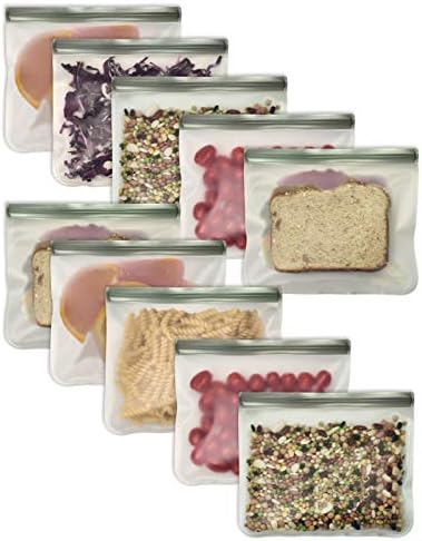 Кеси За Храна за Сендвичи за повеќекратна употреба, Комплет Од 10 Кеси за Складирање, Со Подобри Кујнски Производи, Со Двојно Затворање