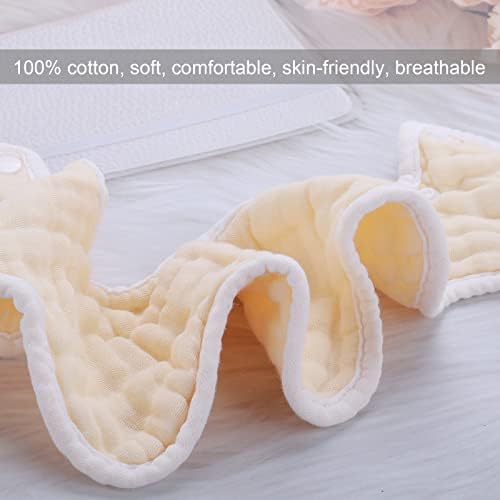 ИСРОНО 6 парчиња бебешки ливчиња од 360 степени ротирачки повеќебојни памучни супер меки и апсорбираат со 8 слоја газа погодна за 0-3