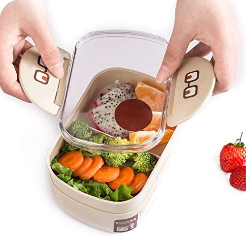 Креативна кутија Бенто, микробранови преносен двоен слој контејнер за складирање на овошје за вработени во канцелариски училишта З-2020-9-6