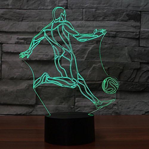 3Д Кик Фудбал ноќно светло допир прекинувач за декор, табела за табели Оптички илузија ламби
