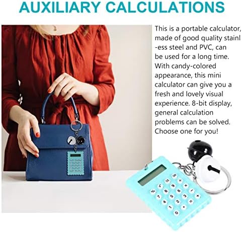 Nuobesty Green Biscuit Mini Calculator 8 цифри Преносен џеб Електронски калкулатор за клучеви за клучеви за стандард Калкулатор за функции