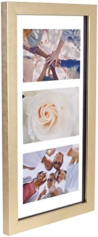 Меѓународни дизајни на Малден 8x16 Golding Floiting Glassидни рамка прикажуваат до 3 5x7 фотографии