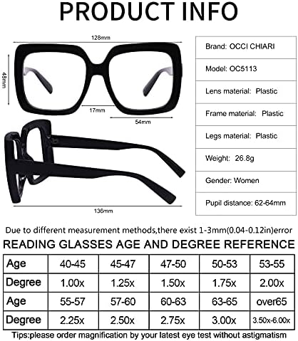 ОКСИ КЈАРИ 1.5 Очила За Читање Жени Издржлив Читател 150 Голема Рамка