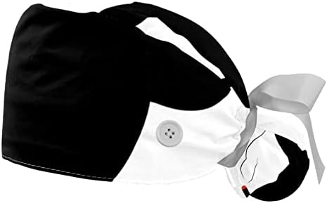 2 пакувања за работни капачиња со копче и џемпери, каубојски прилагодлив буфан чистач за четкички конска опашка