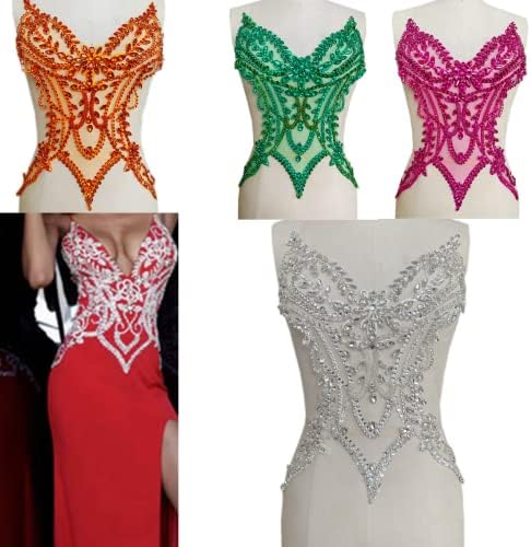 Рачно изработени Rhinestones Applique чипка шиење на мониста Sequins Trim Parces додатоци за облека за фустан за девојчиња