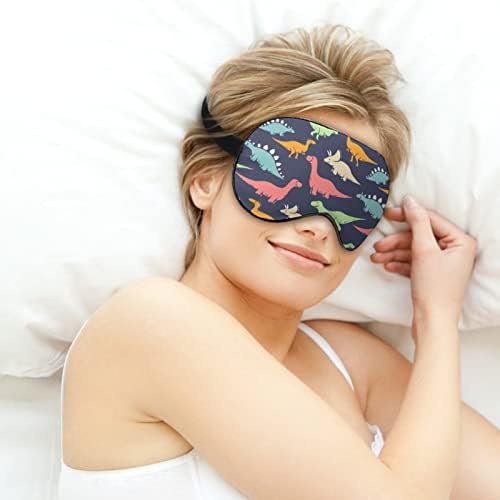 Обоена диносаурус за спиење маска за очи, симпатична слепи очи за очи, за очила за жени, подароци