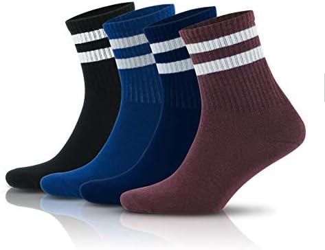 Говит 3-4 пара памук шарени ретро тенки шарени чорапи за мажи и жени, обични меки лесни четвртини чорапи