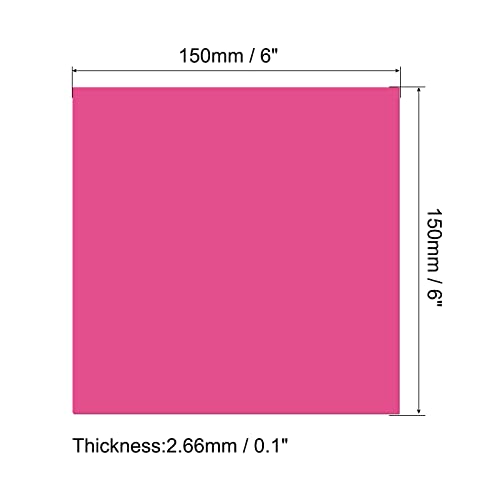 Меканиксиност PMMA акрилни чаршафи обоени не транспарентни 6 x 6 инчи розови за стакло, DIY, сликарство, уметнички занаетчиски пакет од 2