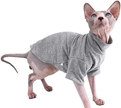 Сфинкс облека за мачки зимски дебели памучни маици со двојно слој облека за миленичиња, кошули со маче од ракави со ракави, облека