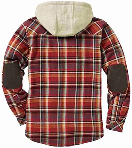 Шерпа наредени со качулка, машка фланелна кошула јакна од руно, наредени карирани палто, целосна аспиратор за зимска надворешна облека за