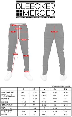 Bleecker и Mercer Mens Hip Hop Activewear Slim Fit Athertic Track Pants Pants, странични ленти за прицврстување на дното на дното на дното