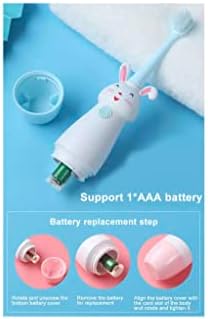 Меки влакната вибрации Електрична четка за заби 2023 IPX5 водоотпорен облик на зајаци смешни деца четка за заби Орална нега