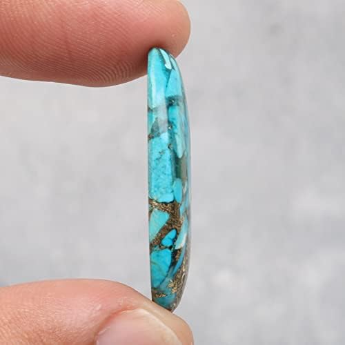 Реал-Гемс 28,45 КТ. Лабава природна бакарна тиркизна брилијантен овален скапоцен камен, за накит што прави енергија, завиткување на жица, уметност-занаетчии