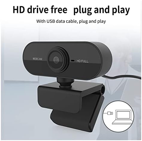 Deflab Webbam HD 1080P PRO веб -камера мини компјутерска веб -камера целосна HD 1080P/30FPS Видео повикување, ротирачка камера со USB приклучок