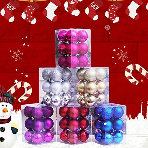 Koqwez33 12pcs/постави Божиќно божествено дрво топка, божиќни висечки украси за топка, сјајна топка новогодишна елка Фестивал дома забава