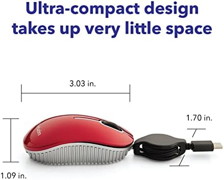 Дословно Жичен Оптички Компјутер Мини USB-C Глувчето-Приклучок &засилувач; Игра Кабел Патување Глувчето-Црвено 70745
