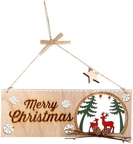 Амосфун 1 парче Шуплива Дрвена Божиќна Врата Виси Знак За Добредојде Табла Божиќна Декорација Божиќни Материјали