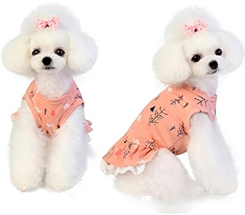 Ванату 100 памучни кучиња фустани слон миленичиња облека кучиња фустан за мали кучиња пролетно летно мачко фустан облека кучиња облека