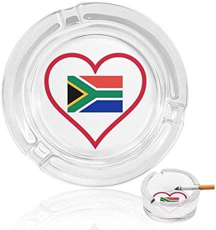 Loveубов South_africa црвено срце тркалезно стакло од стакло од пепелници за цигари случај симпатична сад за пушење пепел