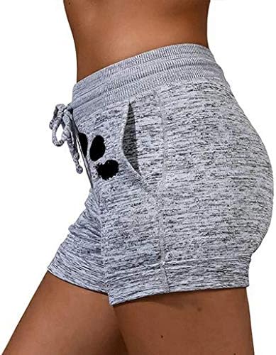 Женски шорцеви за летни облеки плус јога панталони обични еластични модни спортови шорцеви кратки печати за брзо сушење