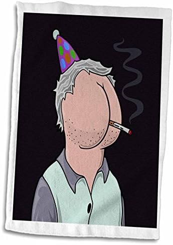 3Drose задник со кој се соочува другар на забава, пуши цигара, црна позадина - крпи