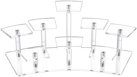 Олифран јасен акрилен дисплеј штандови 8-нивоа Risers Display Stand Kit Display Sholf Cupcake Организатор држач за акрилик производ