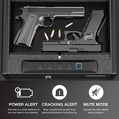 Турбосафе ТС-200 Биометриски Пиштол Безбеден-Брз Пристап со 20 Профили За Отпечатоци, Лозинка И Резервен Клуч, Капацитет Од Два Пиштоли, Капак