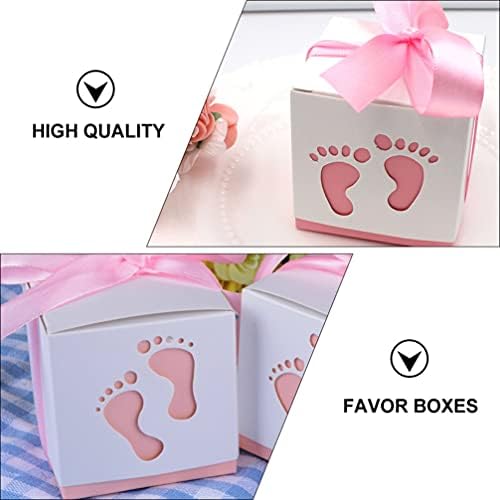 Toyandona 40pcs новороденче стапалки за бонбони кутии слатки кутии за подароци бебешки туш забава за мирување со лента за материјали за забави